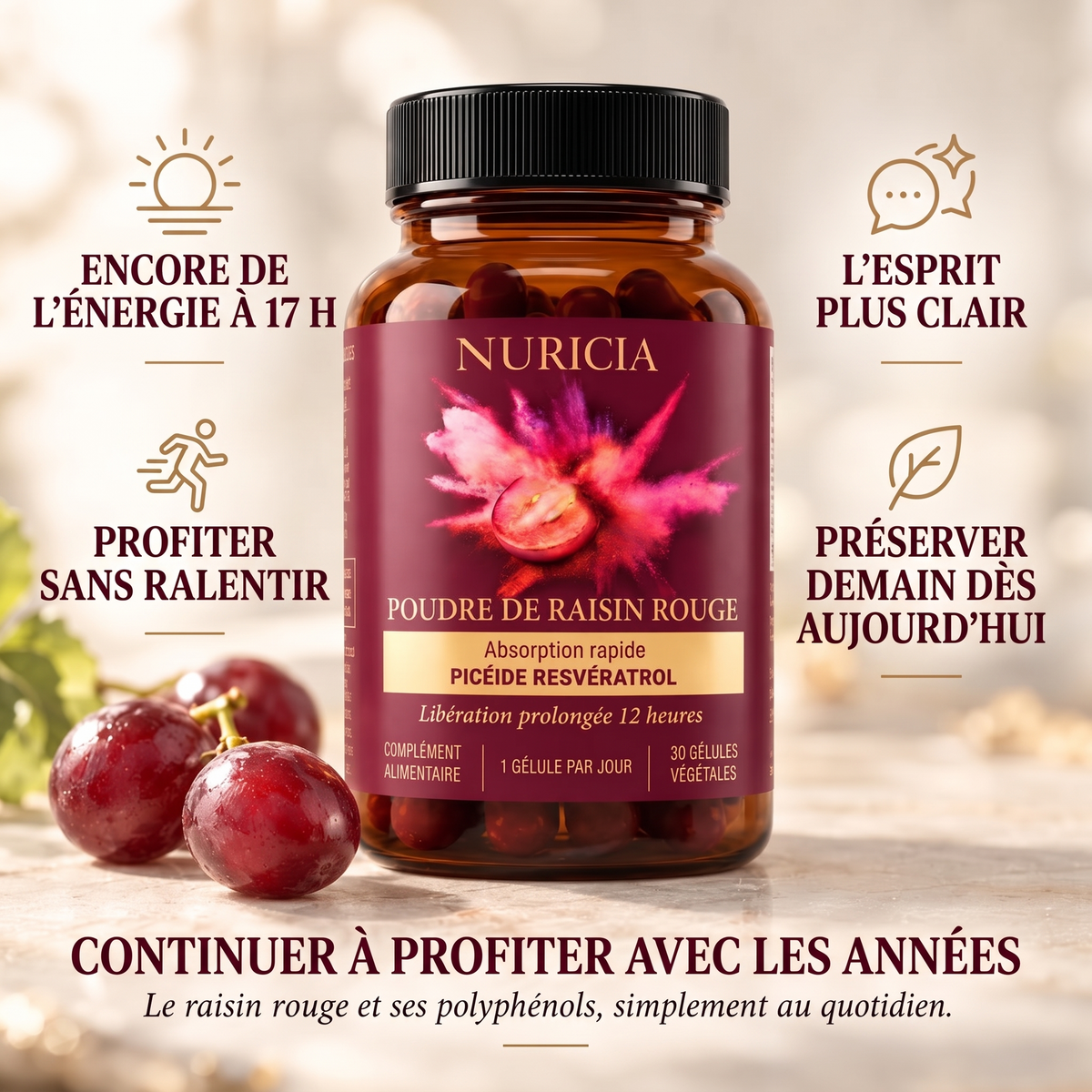 Bien vieillir avec le raisin rouge