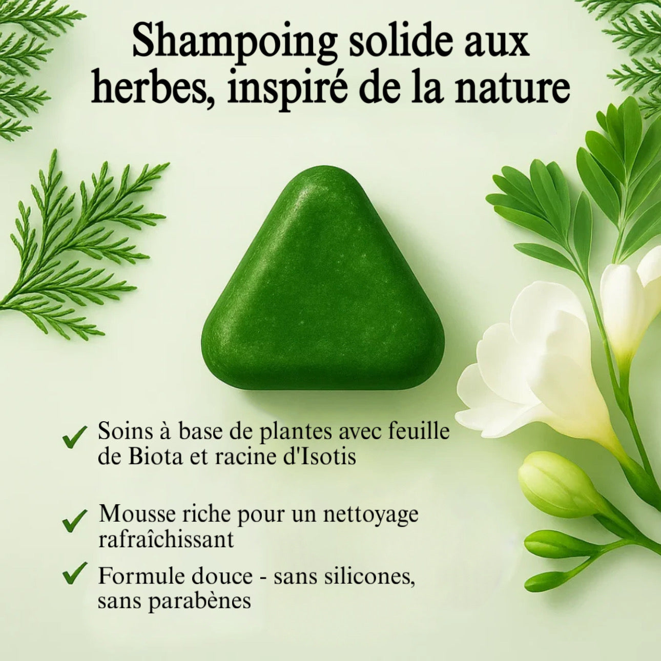 Jabón para el crecimiento del cabello con hojas de ciprés Nuricia