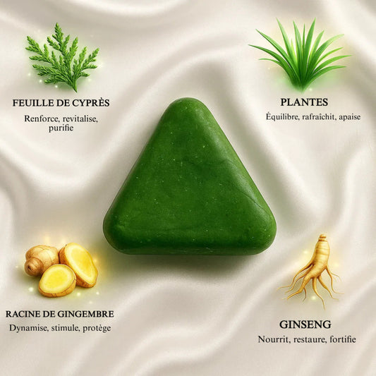 Jabón para el crecimiento del cabello con hojas de ciprés Nuricia