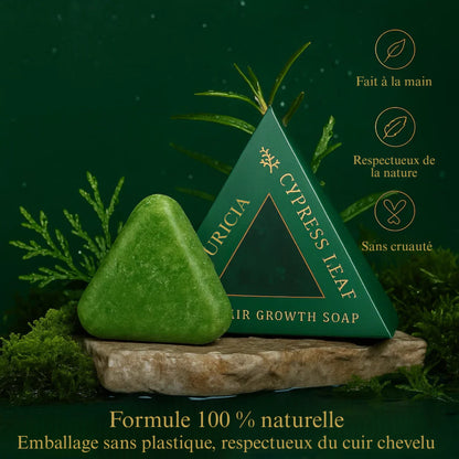 Jabón para el crecimiento del cabello con hojas de ciprés Nuricia